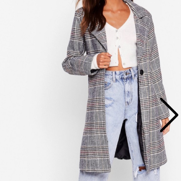 Plaid trench coat/ like new - Picture 4 of 5